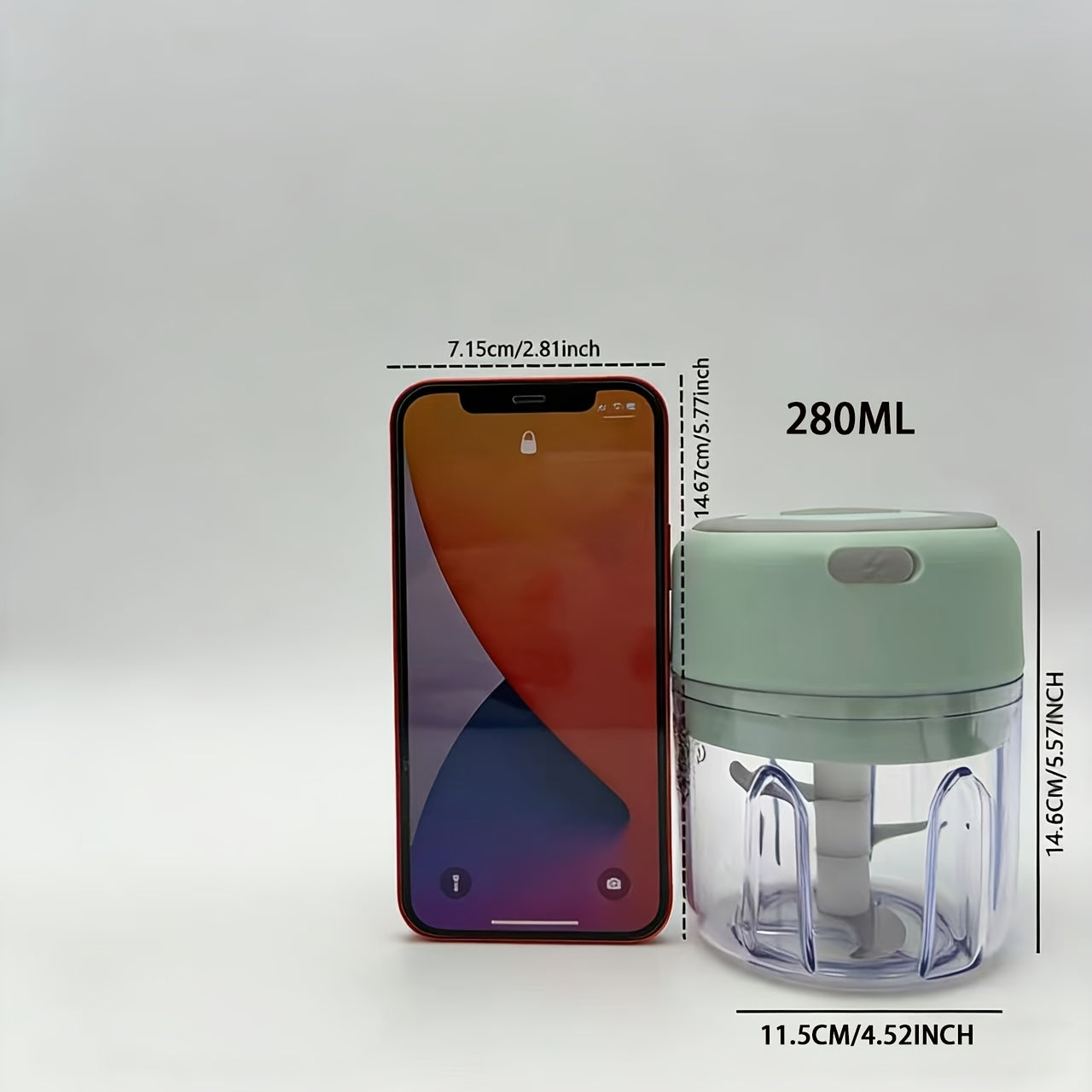 Electric Food Chopper (280ml), Mincer Electric Food Processor, Cordless Meat Grinder. Portable, Rechargeability, Suitable for Vegetables, Peppers, Onions, Seasonings, Nuts