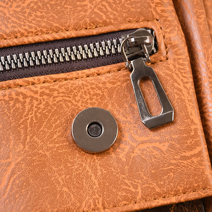 Premium Faux Leather Multipurpose Messenger Briefcase With Shoulder Strap (1 Pc)