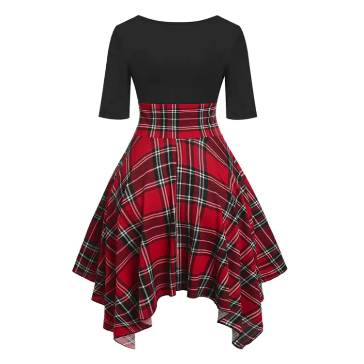 Plus Size Women's Irregular Dress - Retro Southeast Asia