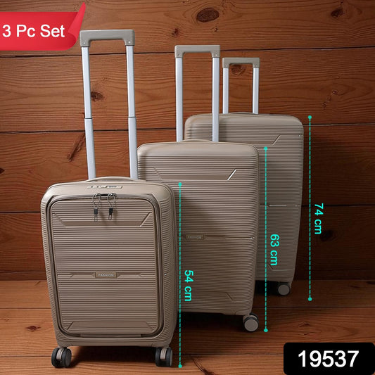 Hard-shell Trolley Luggage Bag (Set Of 3-pice  Mix Color)