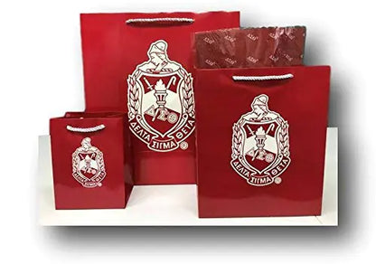 Delta Sigma Theta Paper Gift Bag Set with decorative tissue