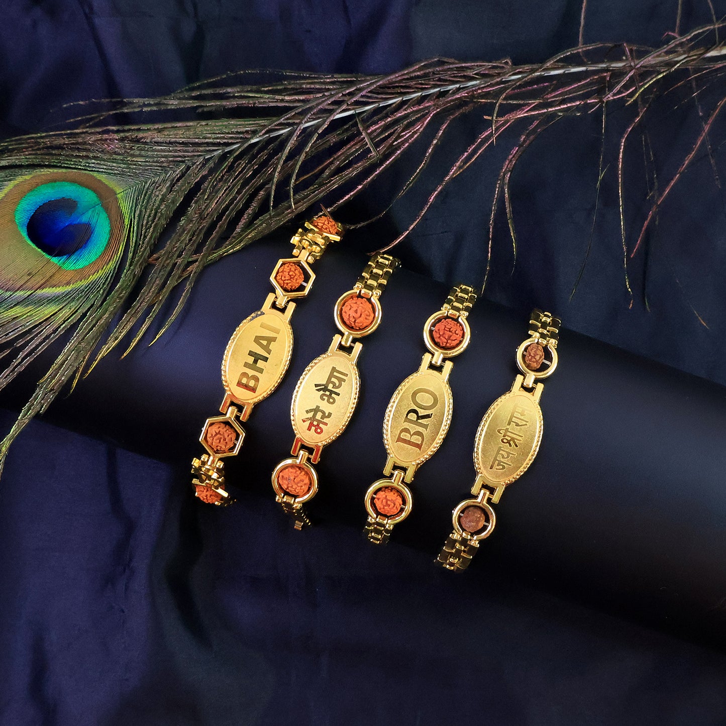 Gold Plated Metal Bracelet Rakhi For Brother (1 Pc)