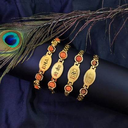 Gold Plated Metal Bracelet Rakhi For Brother (1 Pc)