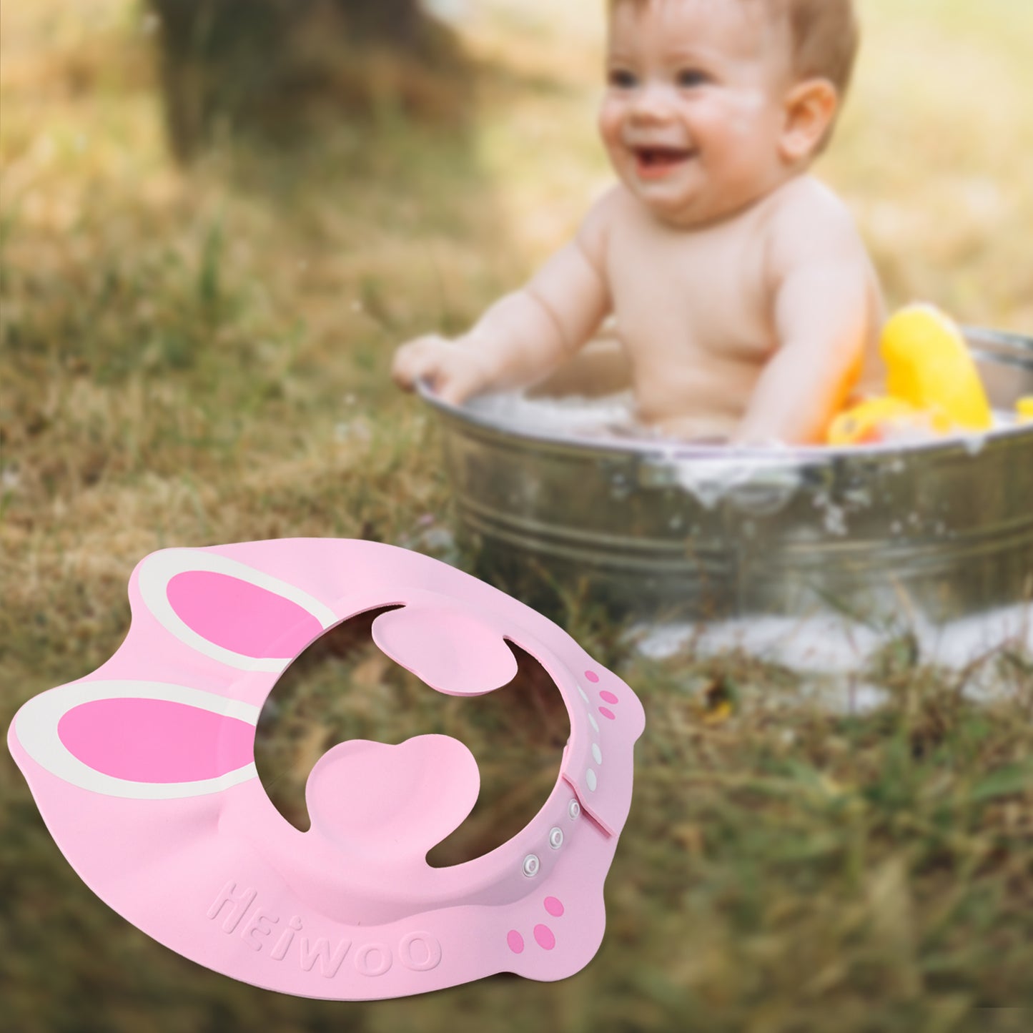 Adjustable Bunny Ear Baby Shower Cap (1 Pc)